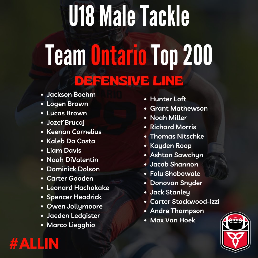 FootballOntario's tweet photo. We are excited to unveil our 2023 U18 Male Tackle Development Camp to be held at the University of Toronto on April 1/23!

Congratulations to the Top 200 Players who have received an invite to the 2023 Development Camp!

More: https://t.co/ohytrwbhQL

#ALLIN 
(2/2) https://t.co/19mvE6HGae