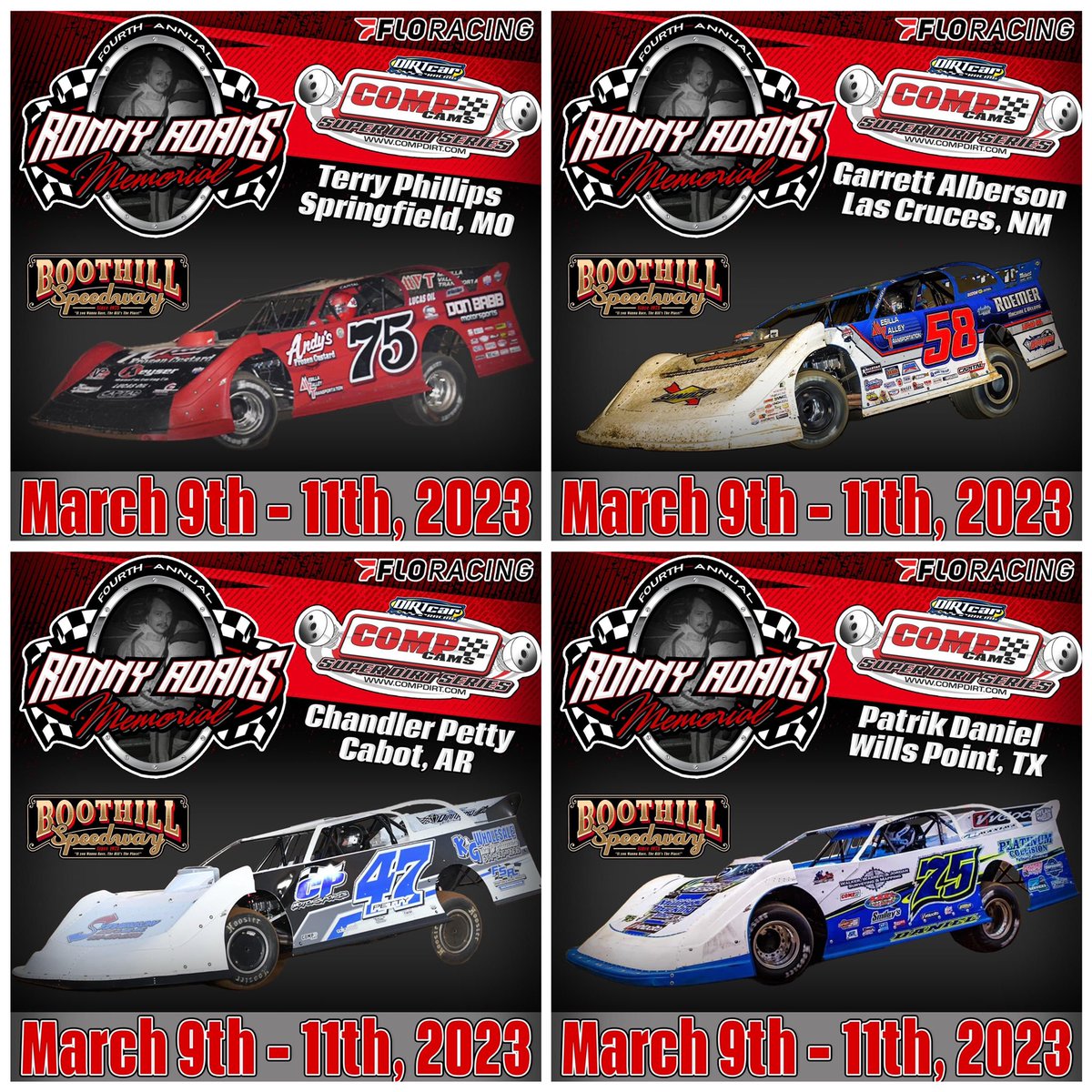 The Ronny Adams Memorial at Boothill Speedway is coming up in just two days!