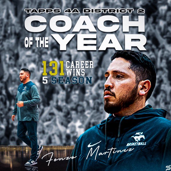 MCAboysbb's tweet photo. Congratulations to Coach Martinez on winning Coach of the Year for district 2 and leading the charge for a great season!👏🏻👏🏻 Coach was able to celebrate his 100th win this year as well his 3rd trip to a final four in 5 seasons! https://t.co/g5MshXV0K7