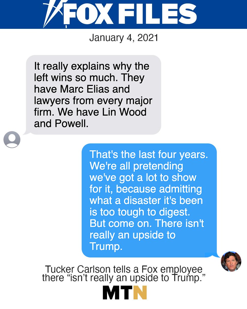 MeidasTouch's tweet photo. Tucker Carlson: "That's the last four years. We're all pretending we've got a lot to show for it, because admitting what a disaster it's been is too tough to digest. But come on. There isn't really an upside to Trump." https://t.co/KKm3uG5S2C