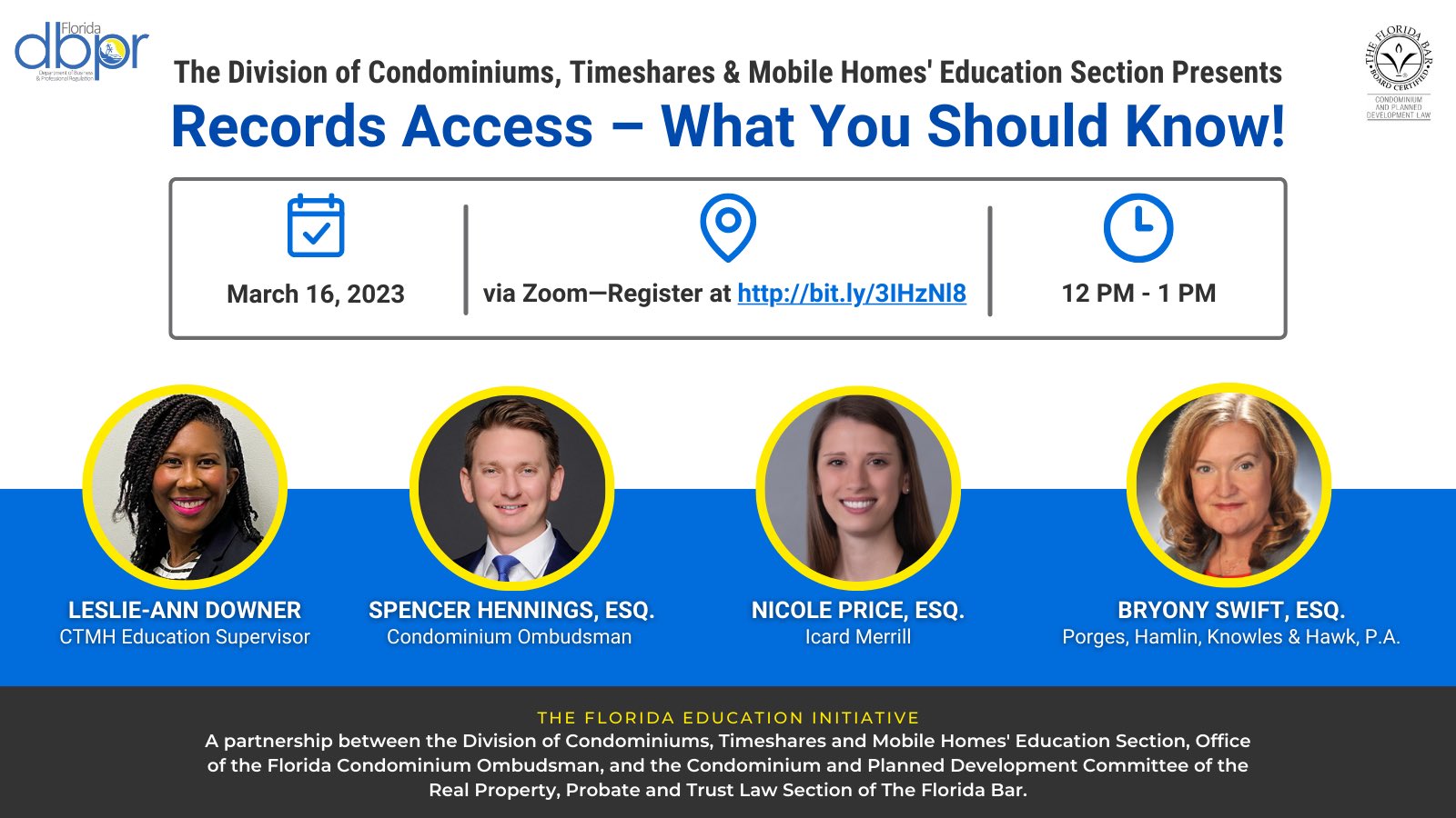 Florida DBPR on Twitter "🗓 On Thurs, March 16 at 12 pm, DBPR's Division of Condos' Education