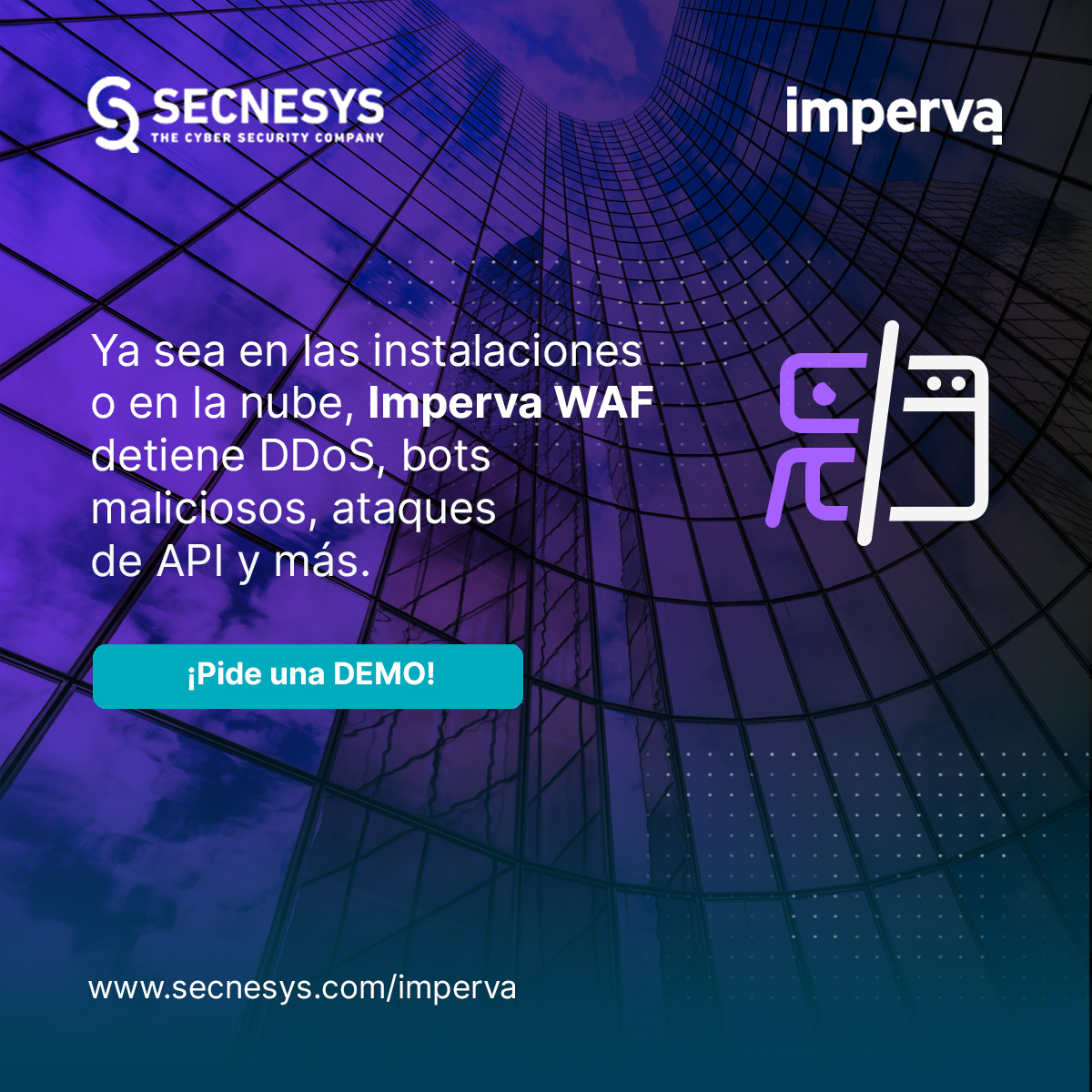 SecnesysC's tweet photo. Imperva WAF cierra la brecha a los ataques de día cero con medidas de seguridad que no ralentizarán el ritmo de la innovación de tu organización.

Conoce más de los beneficios de WAF de la mano de nuestros especialistas.
https://t.co/02Zb14wVaI https://t.co/t7mmf1qKwc