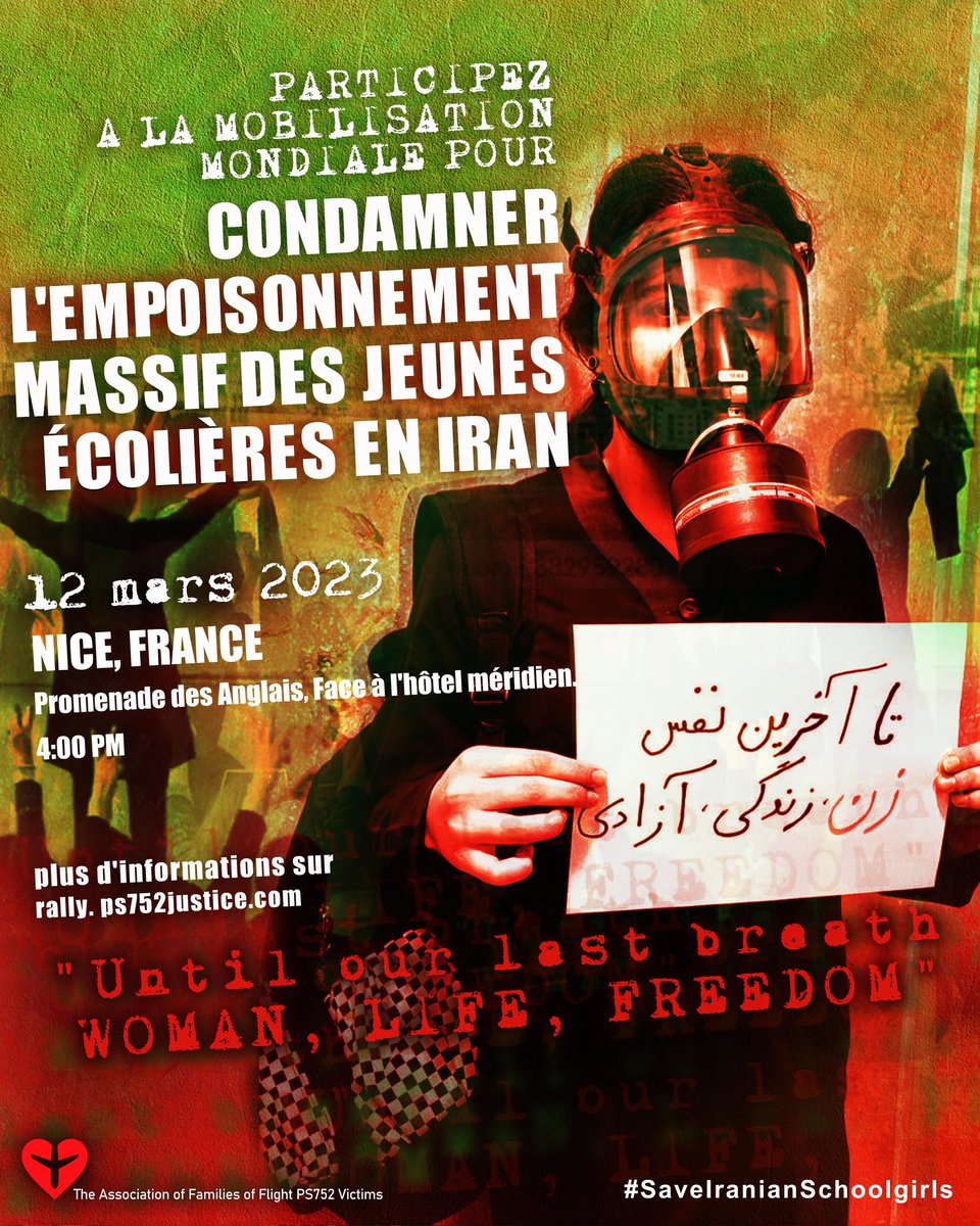 IRFVL_Nice's tweet photo. یکشنبه ۱۲ مارس 
ساعت ۱۶:۰۰ 
بر روی جاده ساحلی شهر مقابل هتل مریدین.

Dimanche 12 mars
À 16h
Devant l'hôtel Méridien sur la promenade des anglais.

Chaîne humaine et aussi la march organisée pour la liberté en Iran.
#FemmeVieLiberte #MahsaAmini https://t.co/N8QtX924DA