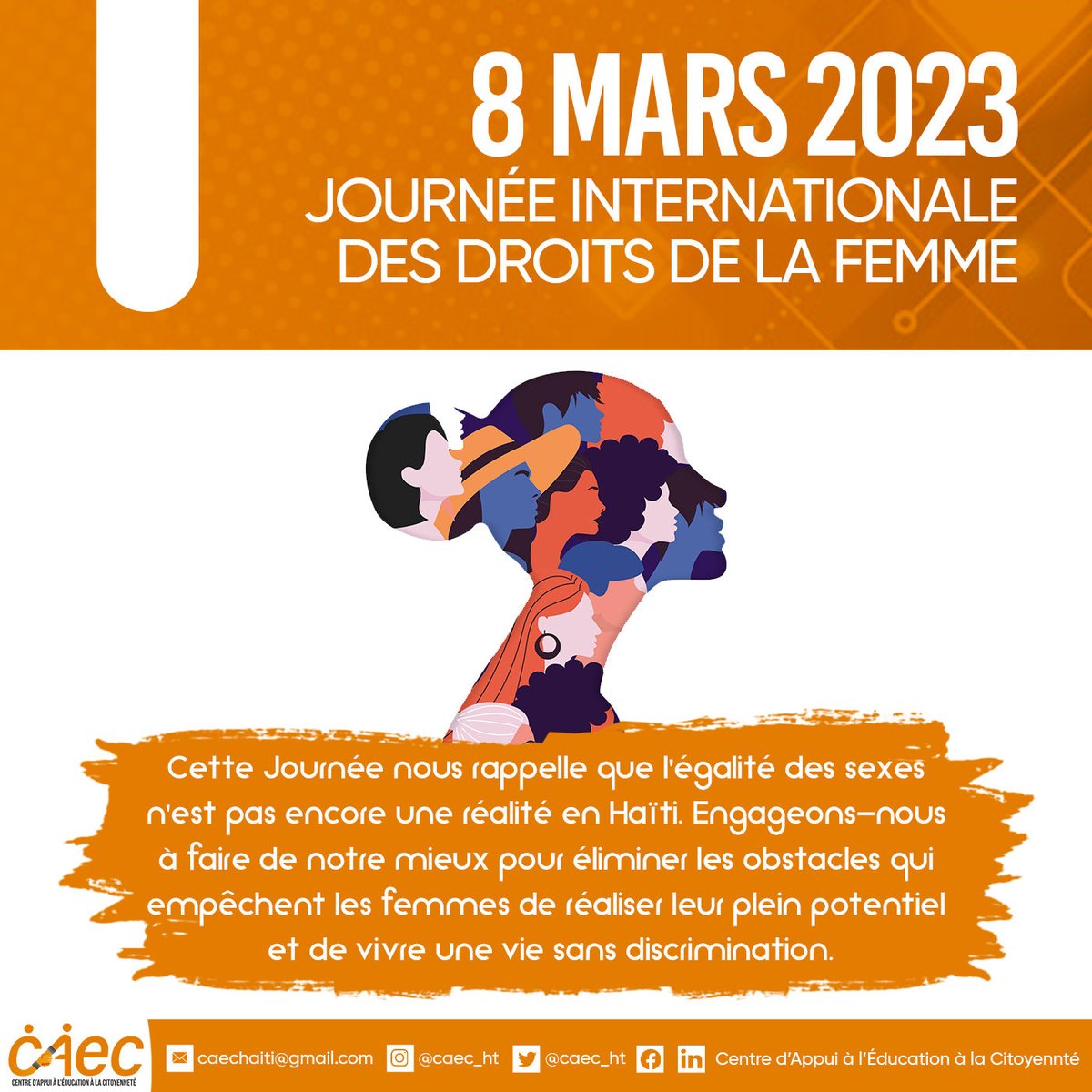 caec_ht's tweet photo. Les femmes ont fait d'énormes progrès dans leur lutte pour l'égalité des sexes, mais il reste encore beaucoup à faire. En cette journée spéciale, célébrons les réalisations des femmes du passé, du présent et de l'avenir. https://t.co/5gnFfyoMMP