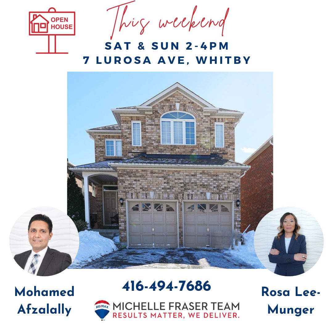 TeamFraserSells's tweet photo. 🏡 OPEN HOUSE ALERT 🏡

We are excited to invite you to our Open House at 7 Lurosa Crescent, Whitby! 🎉
This amazing home features:

The Michelle Fraser Team at 416-494-7686

#Whitby #OpenHouseAlert #WhitbyRealEstate #RemaxCanada #MichelleFraserTeam #DreamHome #FamilyHome https://t.co/Hn0TvhLH8s