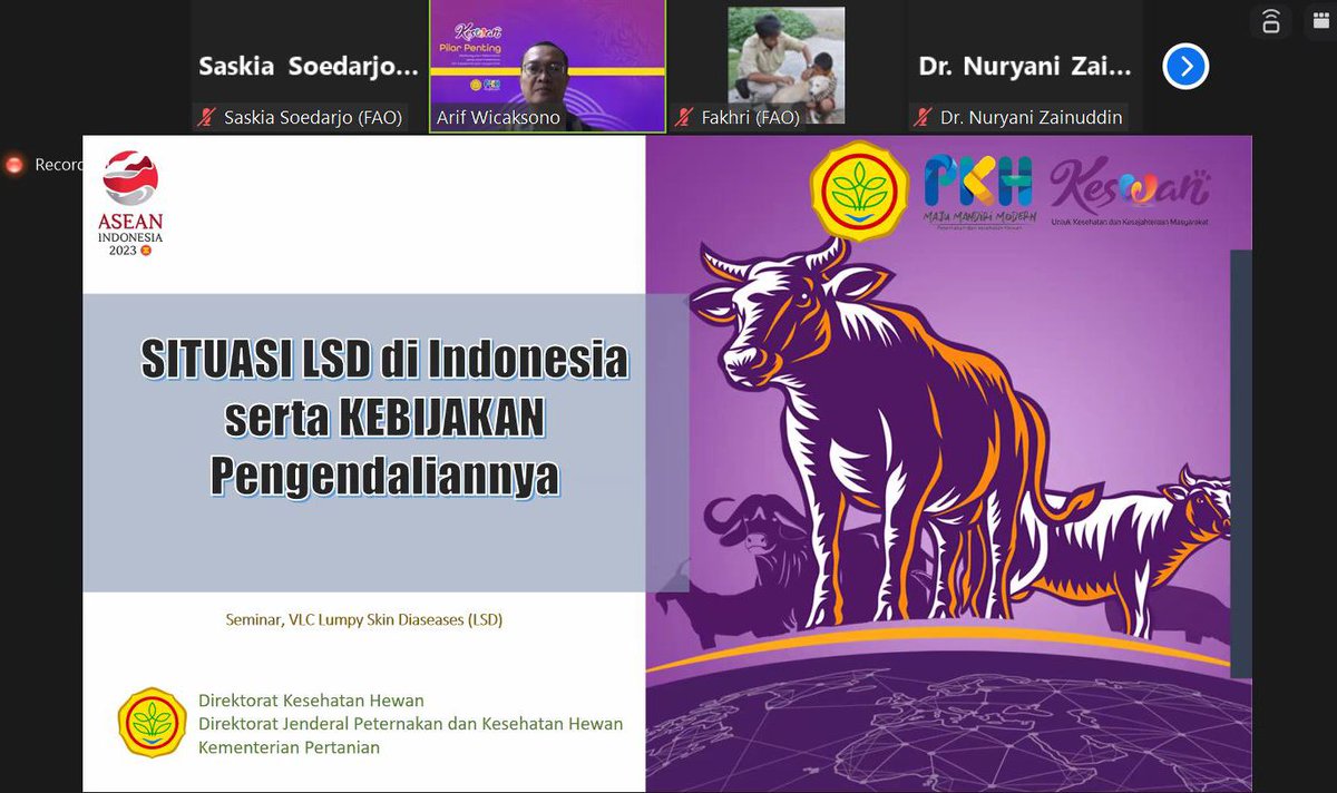 FAOIndonesia's tweet photo. Together w/ @kementan @ditjen_pkh @FAOAsiaPacific @Eufmd EMPRES &amp; EMC, FAO🇮🇩 officially launched Virtual Learning Center Lumpy Skin Disease #LSD 

The online course aims to improve capacity of vet. officers👩🏻‍⚕️in🇮🇩for LSD prevention &amp; control

Register here👉🏻https://t.co/Ckzd3TPpiN https://t.co/dItzAzCu1f