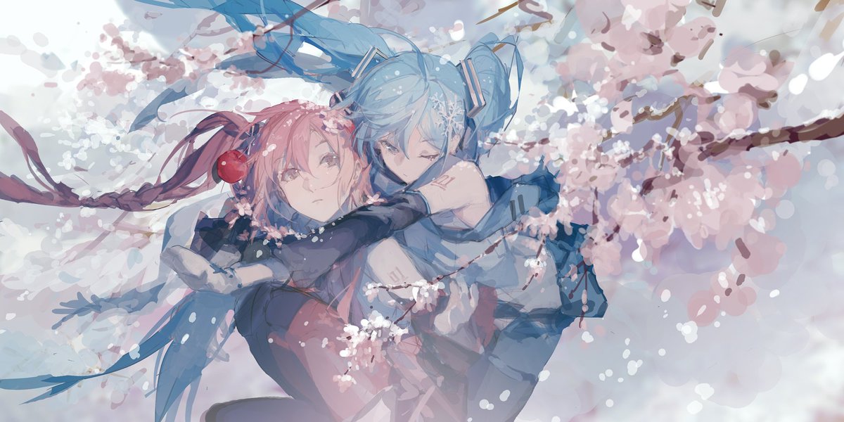 初音ミク ,桜ミク 「桜と雪#ミクの日 」|SAISのイラスト