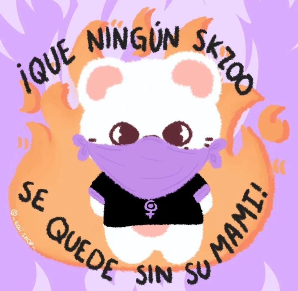 skziblb's tweet photo. [🧸🍒] Sin miedo, libres y vivas nos queremos. Quiero ir al concierto de Stray Kids que tanto anhelamos junto a ti 💜 #8M https://t.co/uQw1jkNzNR