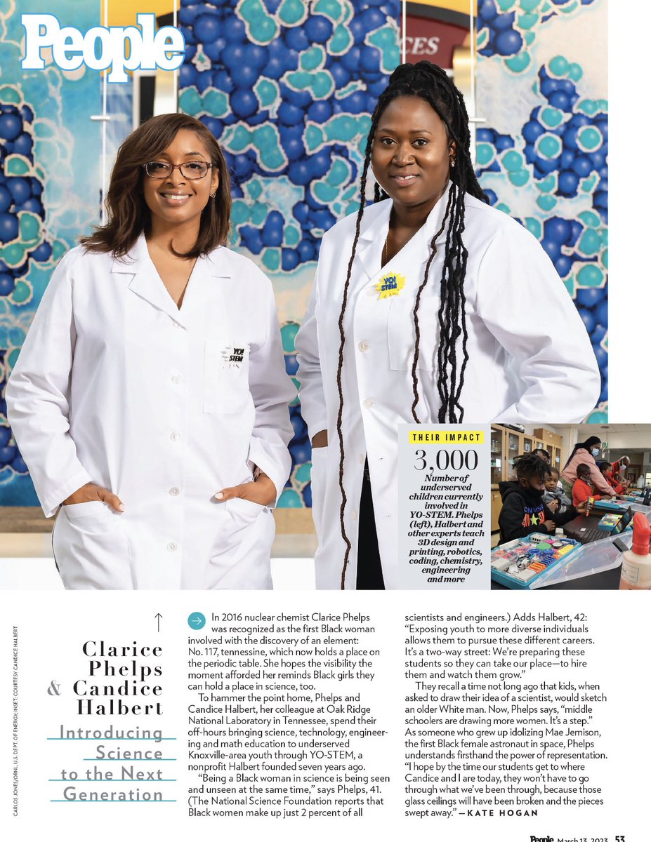 Just in time for #InternationalWomansDay2023 !! Our article for @people magazine is out! This is what a scientist looks like 🙌🏽 #science #blackinstem