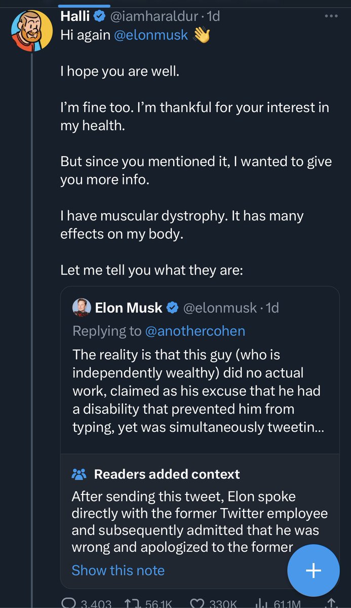 Elon gets personal moderation notes