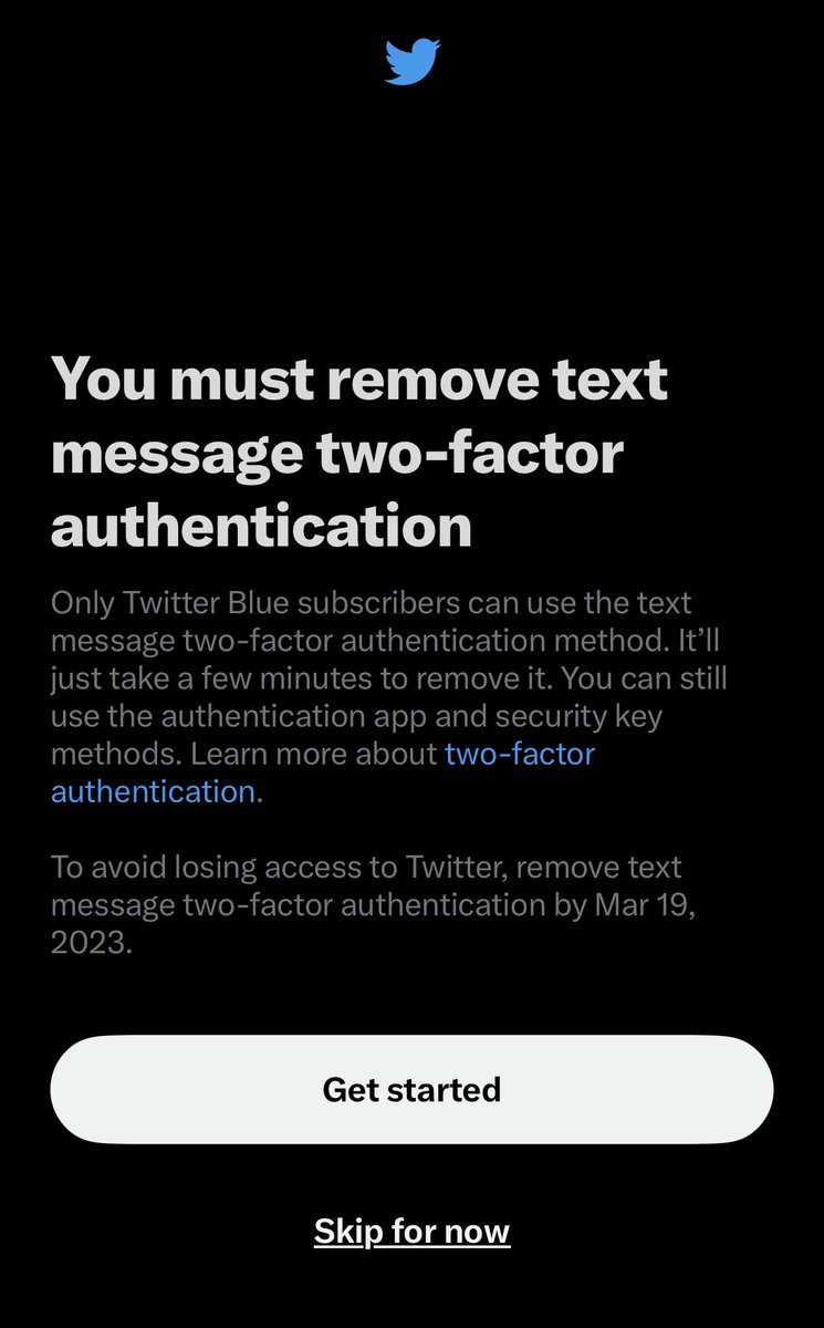 Uhhhh what? Would be so upset if apps start making 2 way auth a paid feature…imagine that.  #Twitter