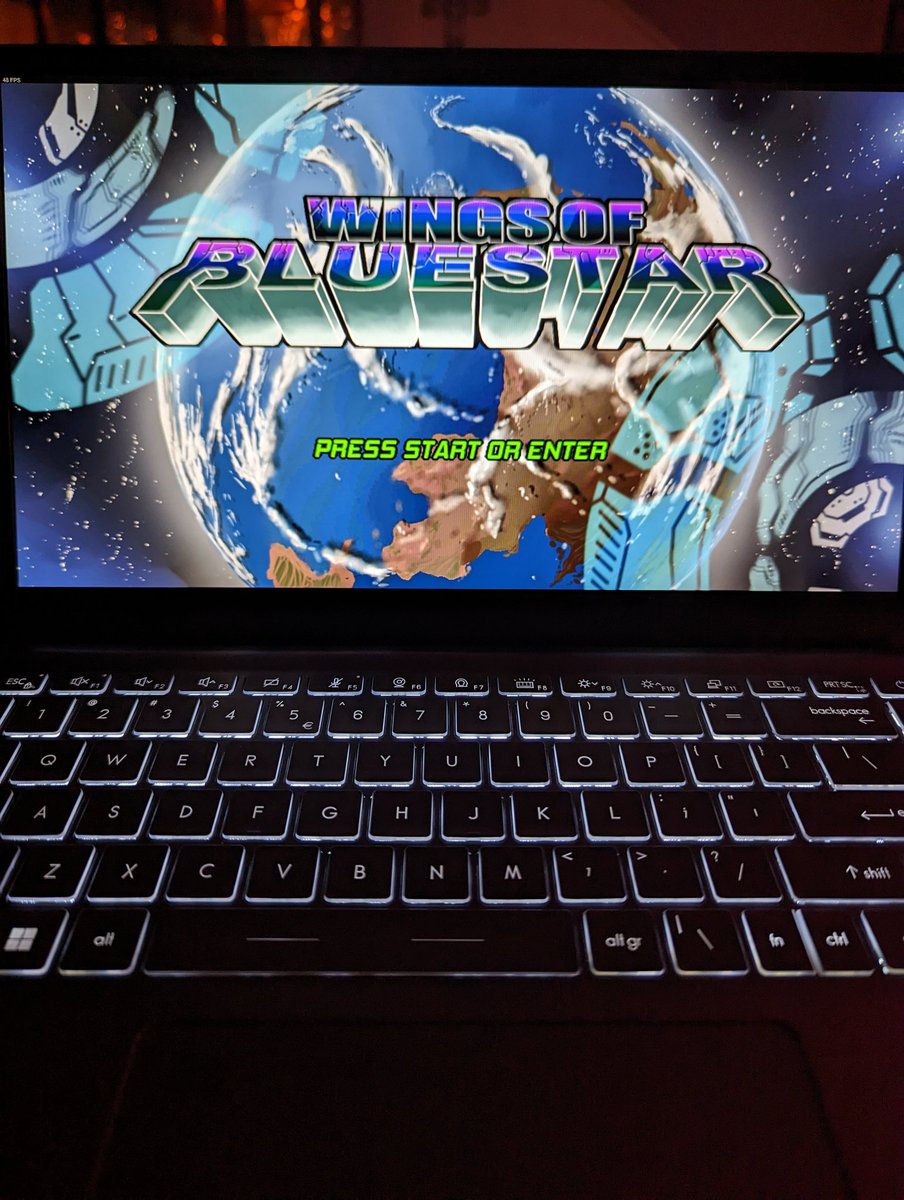 Goat5150's tweet photo. New #shmup to play tonight. So far it's decent. #WingsofBluestar #Steam https://t.co/84uqqYDaRZ