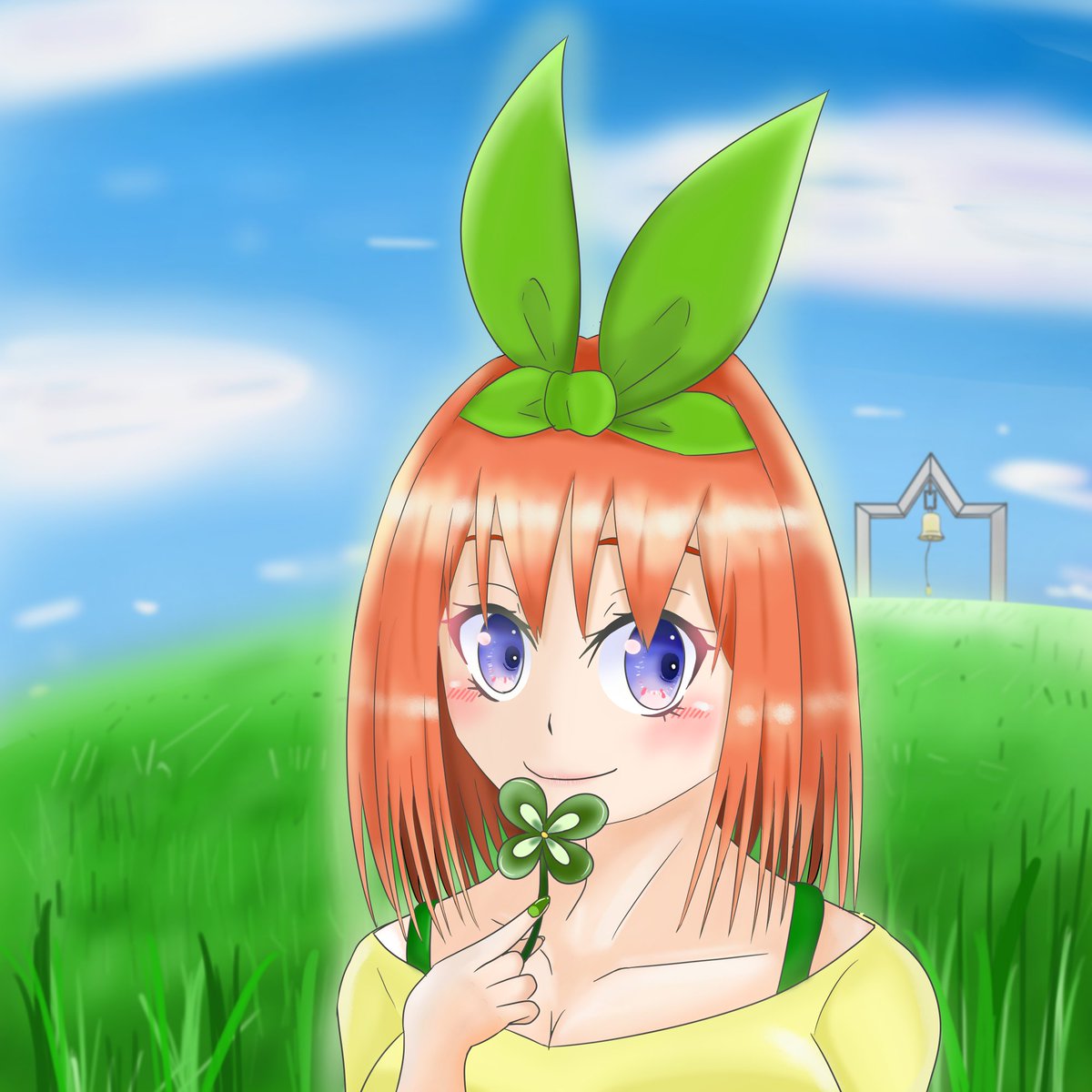まったりこーひーさんがTwitterに投稿した中野四葉(五等分の花嫁)のイラスト。