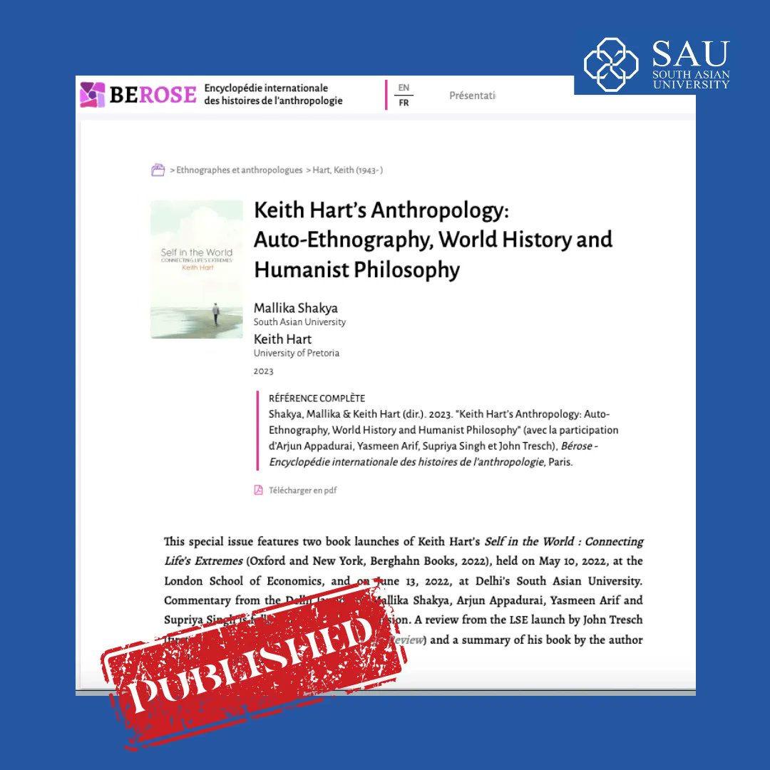 SouthAsianUni's tweet photo. #SAUFaculty Dr. @shakyanepal has #justpublished an article, “Keith Hart’s Anthropology: Auto-Ethnography, World History and Humanist Philosophy” on #Berose. The piece is
based on two conjunctive events orgnsd last year at SAU/Delhi & LSE/London.
#SAARC
https://t.co/POZFk47eu7 https://t.co/8zkW9WDcU5