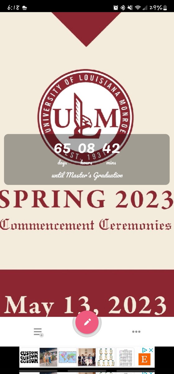 The anticipation of waiting for your professor to update that last grade of the class, my stomach has been in knots. The relief of being done and on to my Practicum. Then May 13 will be here before I know it😁 65 days, but who's counting🤷🏼‍♀️🫣
<a href="/ULM_Official/">University of Louisiana Monroe</a> #ESL #Masters