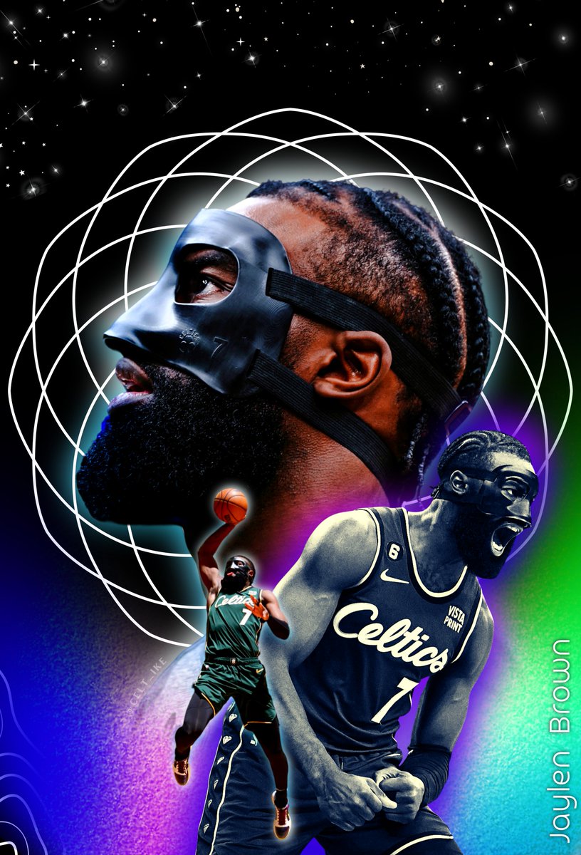 Wanted to celebrate the #Celtics big win with a Jaylen Brown <a href="/FCHWPO/">Jaylen Brown</a> edit - haven't made a real masked one yet - enjoy! Hit that 🤍 and retweet please! ☘️
#BleedGreen #NBA #AllStar #JaylenBrown 

The playoff push is starting, let's keep the momentum going! ☘️🏀☘️ Time to roll!