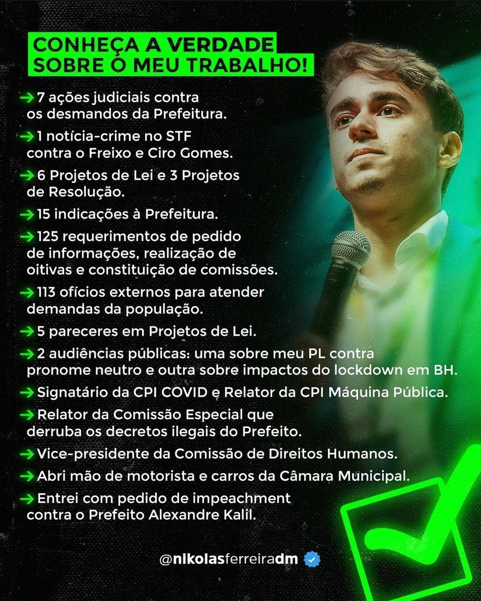 Portanto, vou dispor aqui do meu precioso tempo de soninho para compilar algumas ações do nikolas que comprovam materialmente o q estou dizendo
👇