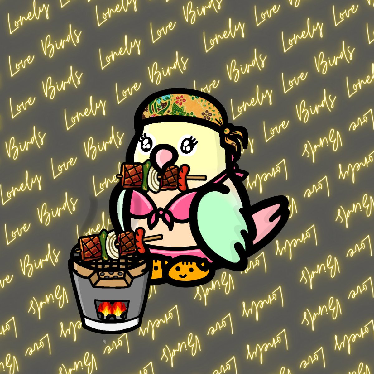 Pink bikini with barbecue!!! Isn't a great idea to have a party alone? 😭 How lonely you are! 🥀

LLB #447, you are the only one who's got the grilled barbecue! Bravo!🎊

🥀🧡🐦
#LonelyLoveBirds