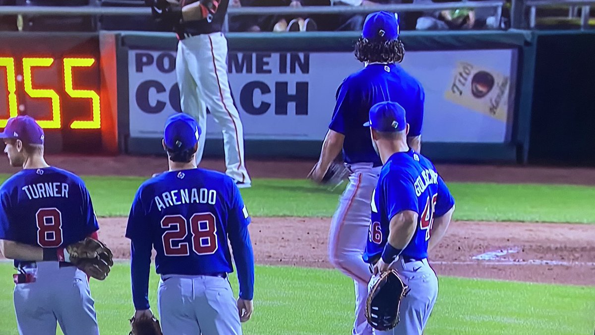 Team USA is also borrowing some Giants minor league pitchers for the exhibition.

They are wearing blank jerseys. No numbers or names.

Evan Gates is Captain America.