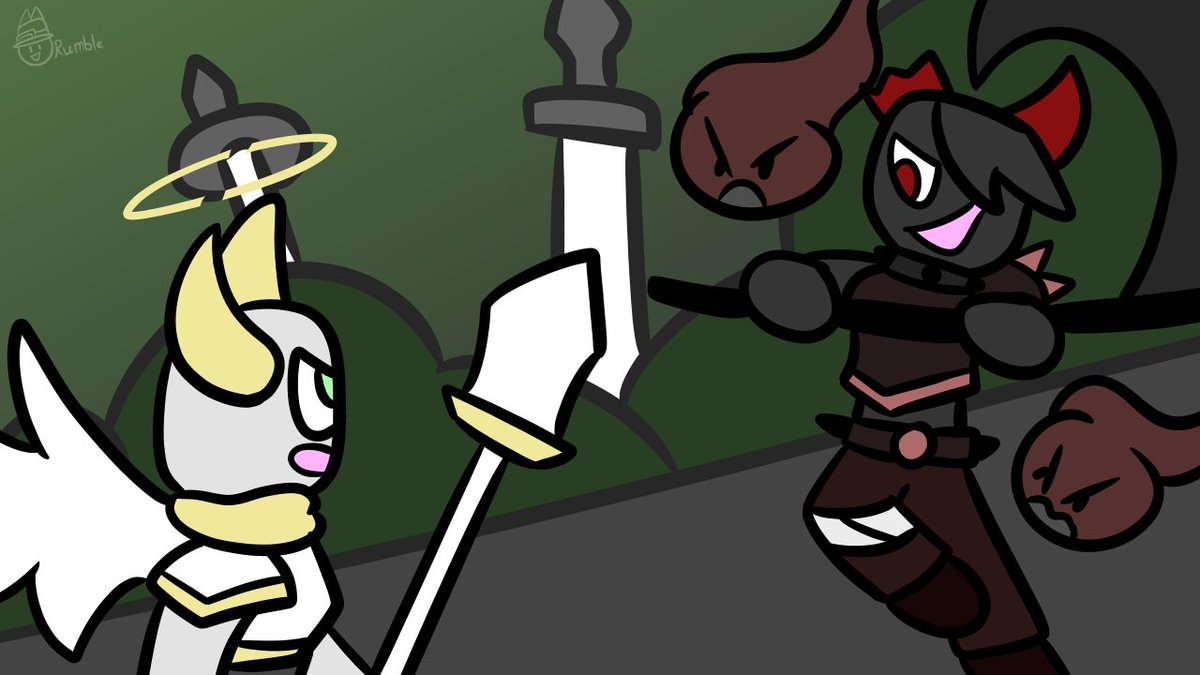 Broken Angel vs Demon (<a href="/BruberBin/">Binib</a> gave me a topic) so yeah this guy is absolutely new OCs 

#art #artph