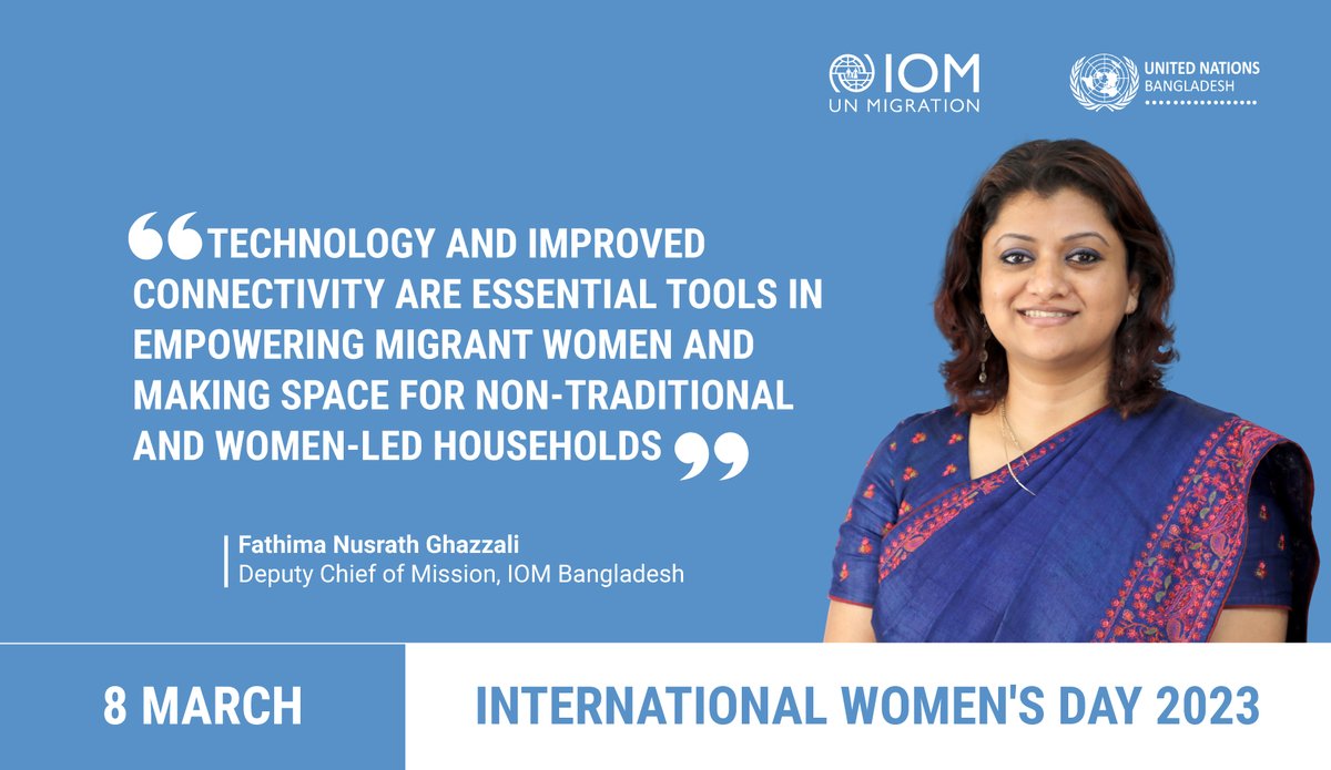UNinBangladesh's tweet photo. #Technology &amp; improved connectivity are essential tools in empowering migrant women. Follow the UN migration agency in Bangladesh @IOMBangladesh to find out more about their work towards improving the lives of migrant women in 🇧🇩 #InternationalWomensDay https://t.co/glIFWIATGM