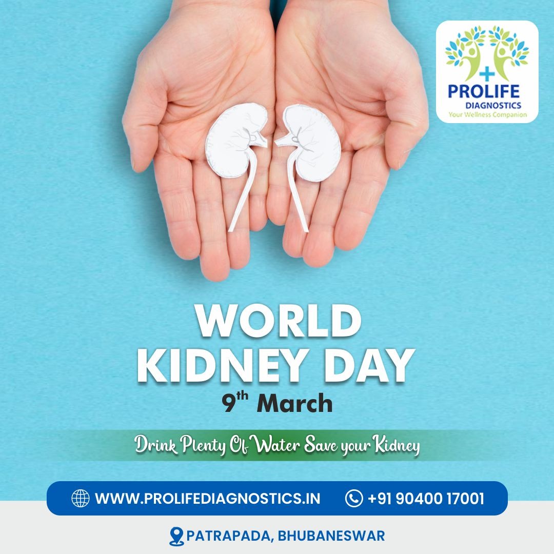 World Kidney Day is a reminder that kidney health is a critical component of overall health. Take care of your kidneys, and they'll take care of you. 

.
#HealthyKidneys #WorldKidneyDay #ProlifeDiagnostics #Bhubaneswar