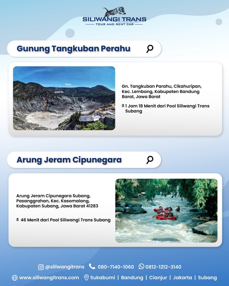 SiliwangiTrans's tweet photo. Buat Silfriends yang nyari pilihan kota wisata yang out of the box, Subang jawabannya. Temukan Pesona Wisata Tersembunyi di Subang Bersama Minsil yuk! Nikmati keindahan alam, dan budaya unik dari berbagai destinasi di Subang. https://t.co/nJhizAz24v