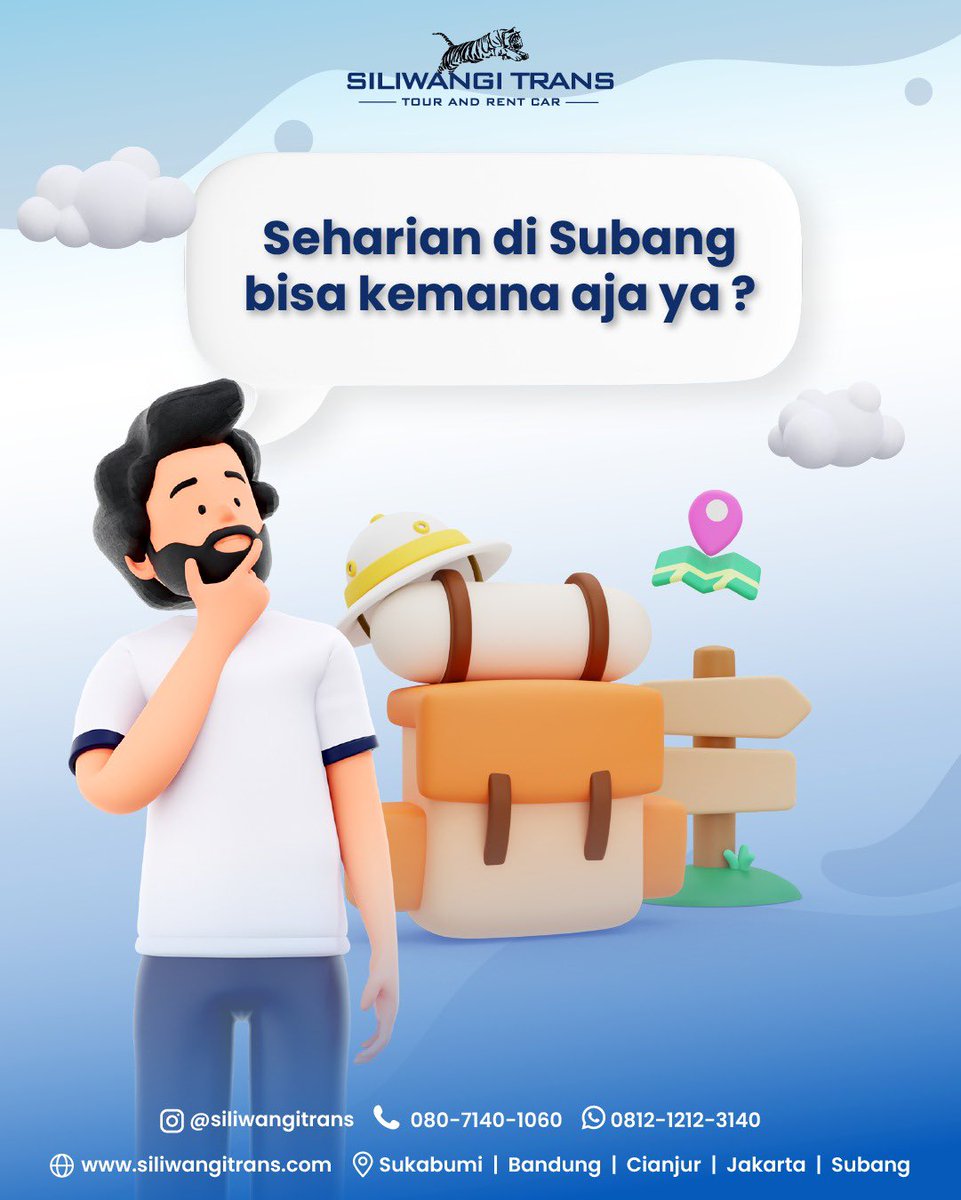 SiliwangiTrans's tweet photo. Buat Silfriends yang nyari pilihan kota wisata yang out of the box, Subang jawabannya. Temukan Pesona Wisata Tersembunyi di Subang Bersama Minsil yuk! Nikmati keindahan alam, dan budaya unik dari berbagai destinasi di Subang. https://t.co/nJhizAz24v