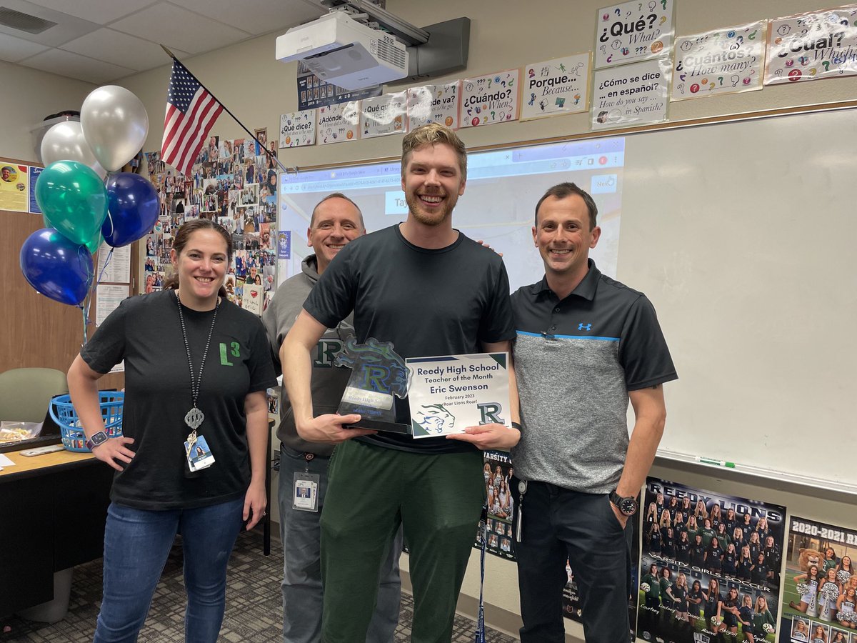 ReedyLions's tweet photo. February Teacher of the Month alert!!! None other than ⁦@Sr_CoachSwenson⁩!! The students that are fortunate enough to experience his joy and love of education are so lucky and we are so lucky he is a 🦁! #RHSRoar #TakePrideinthePRIDE https://t.co/g8IZ86wByt