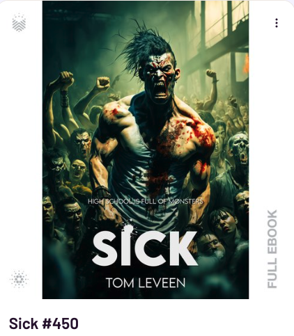 book_io's tweet photo. Another mint out... another giveaway! 

Giving away these two sick covers of ... uhh.. SICK by @tomleveen. 

2 winners! 
To enter: 
Like, Follow, and tell me what weapon you're grabbing if you're stuck in your high school during a zombie outbreak. https://t.co/yoerO1C3bT