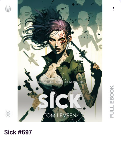 book_io's tweet photo. Another mint out... another giveaway! 

Giving away these two sick covers of ... uhh.. SICK by @tomleveen. 

2 winners! 
To enter: 
Like, Follow, and tell me what weapon you're grabbing if you're stuck in your high school during a zombie outbreak. https://t.co/yoerO1C3bT