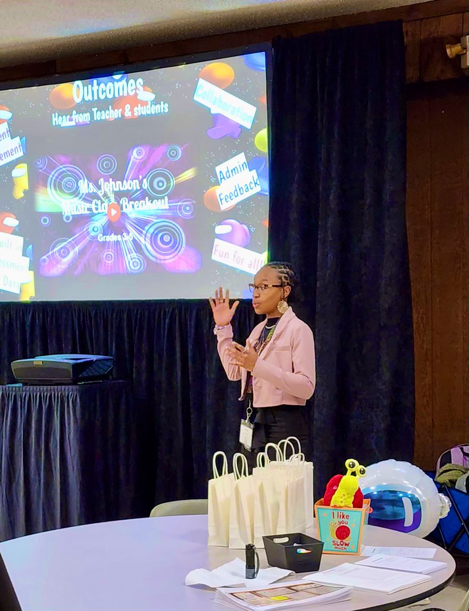 edlayne920's tweet image. Had a wonderful time presenting today at #EdTechRVA2023! Even brought home a fun souvenir! 🚀 Great day with my team @PCPSIn2GreatTec