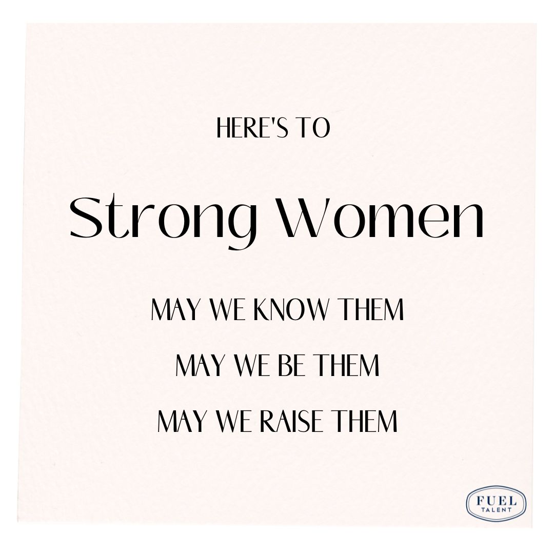 Here’s to strong women. May we know them. May we be them. May we raise them. Happy International Women's Day!

#fueltalent #recruitmentagency #recruitment #openjob #wearehiring #seattle #womenownedbusiness #womanceo #jobopportunity #internationalwomensday #womeninbusiness