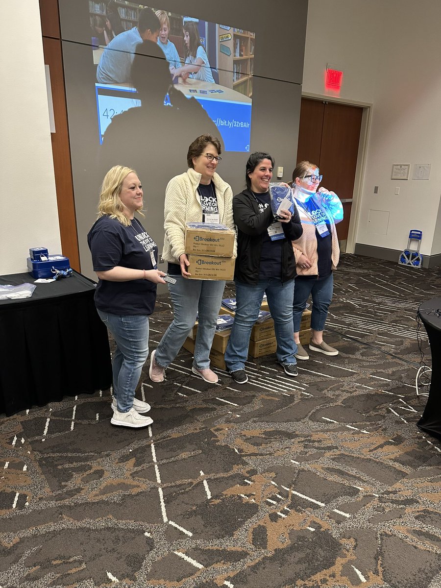 mswashbrn's tweet photo. Another group broke out during the #ncties @breakoutEDU pre conference session! Thankful to represent @BurkeCoSchools tech department at this years conference! #IgniteLearningBCPS #AllInBCPS #ncties23 https://t.co/GNzZA9N7em