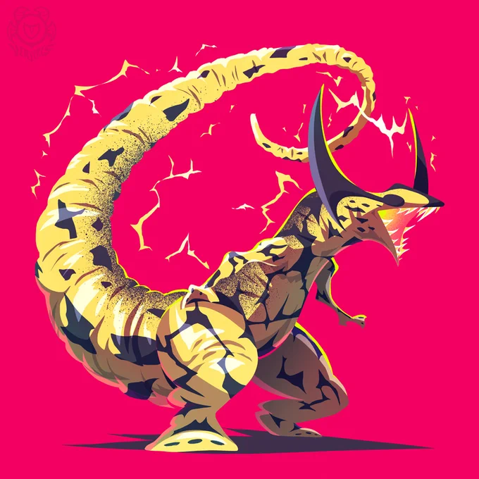 I drew my first Kaiju today, my own rendition of Eleking 