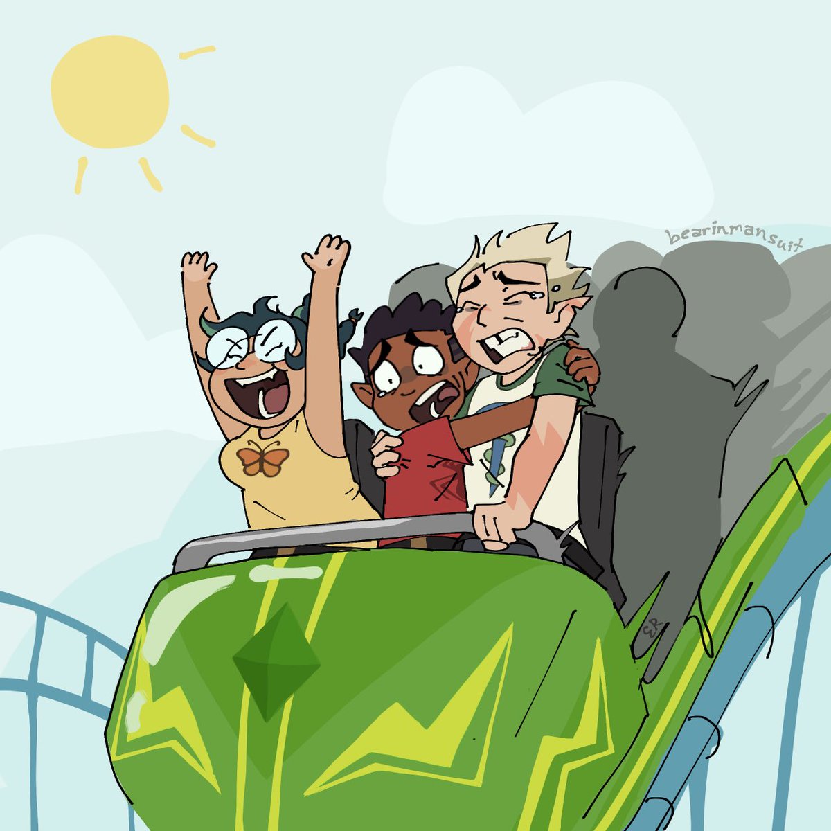 bearinmansuit's tweet image. Emerald trio roller coaster ride 🎢 #TheOwlHouse #TOH #emeraldtrio