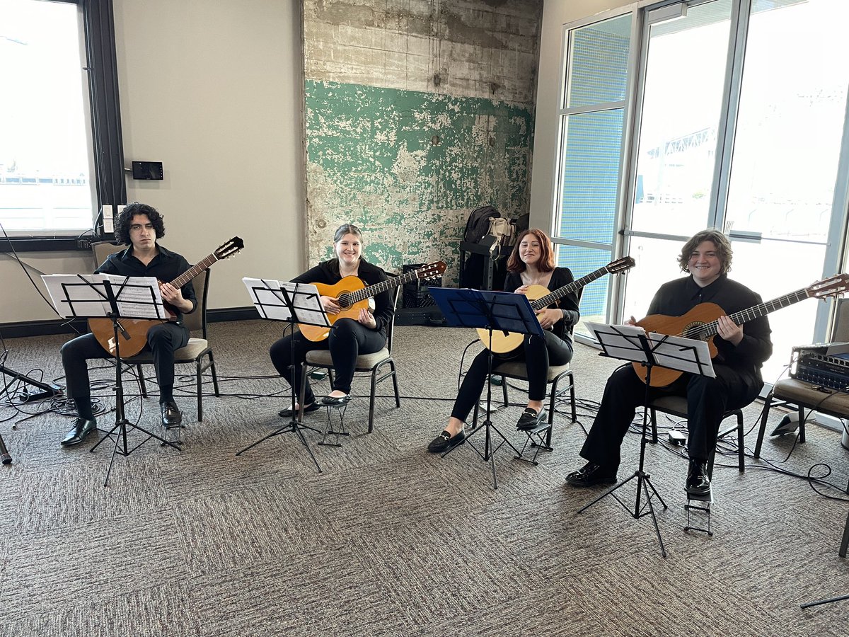 GuitarVmhs's tweet photo. Our Vets Gtr Quartet did an amazing job today performing at the Women’s Day event hosted by the Junior League of CC. Proud of our guitarists! #VMHSEagles #ccisdproud #vmhsfinearts #classicalguitar #austinclassical #ccisd #nafme #Alhambraguitar #cordobaguitars #8MarchWomensDay https://t.co/f7TXvwA54Q