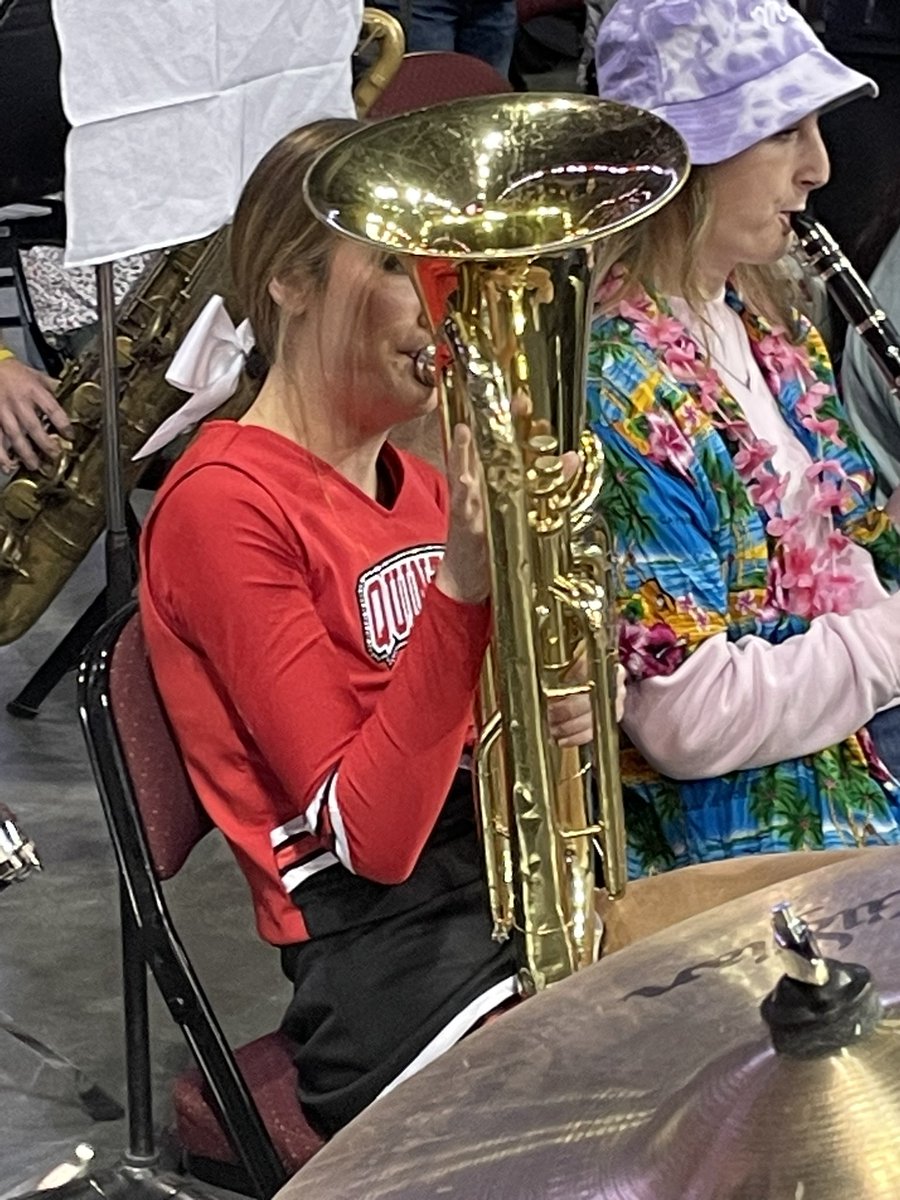 KSHSAA's tweet photo. Getting ready for game three! You can cheer and play in the band, no problem!!! https://t.co/tgOle3gc4P