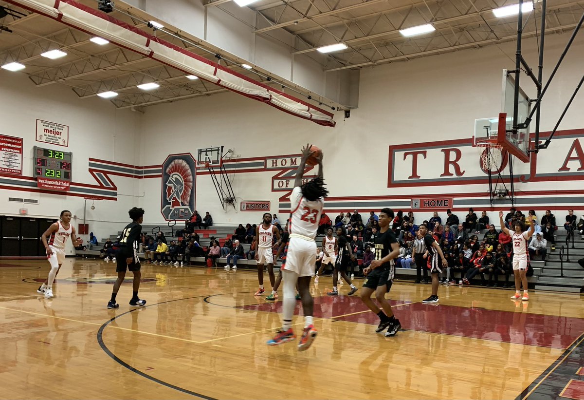 CvilleSupe's tweet photo. Final in the MHSAA District 54 1st round game...Clarenceville 72-Canton Prep 33. #TROJAN_PRIDE #CSD_AllMeansAll #LetsGoooo!! https://t.co/0RnHW2QrFJ