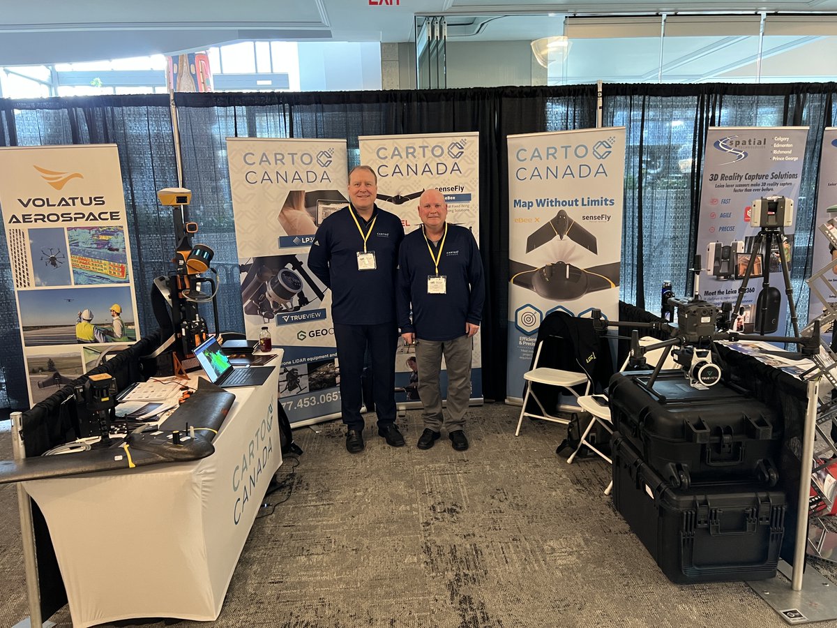 Attending the BC Land Surveyors' AGM until Friday, Mar 10 & showcasing a lineup from:
@GeoSLAMLtd, @AgEagleUAVS, Geocue, @DJIGlobal & @TersusGNSS 
Learn more at ow.ly/ZEJZ50NcHZR

#cartocanada #trueview #drones #gnss #lidar #laserscanners #landsurveyors #event #networking