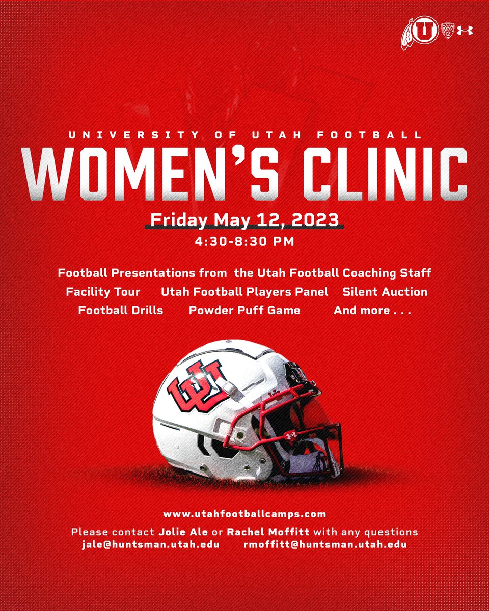 Our women’s clinic is back! 🏈 For registration info and more, see below ⬇️ utahfootballcamps.com