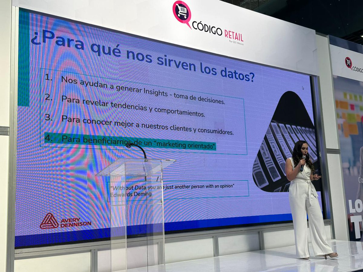 GS1_Mx's tweet photo. María Castro, Sales Manager en Avery Dennison Smartrac, nos lo cuenta todo en su charla del #RetailTalk en #CódigoRetail. Descubrimos cómo los productos conectados y el Internet de las Cosas están mejorando la experiencia de compra y llevando al sector retail al siguiente nivel. https://t.co/IaDasL0jBP