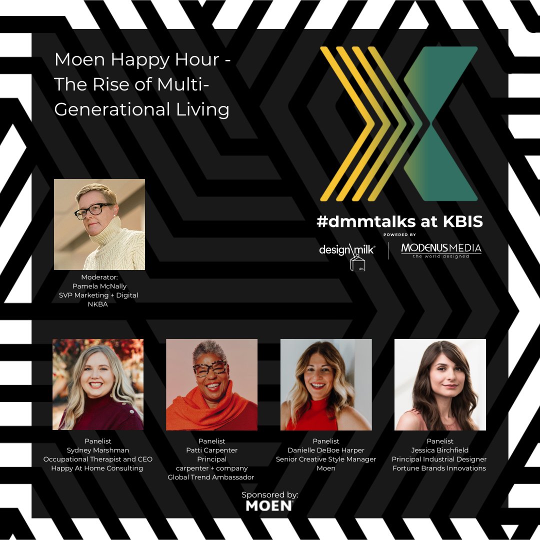 Modenus's tweet image. In case you missed it: Tune in to listen to Moen Happy Hour - The Rise of Multi-Generational Living from #DMMTalks at #KBIS2023!
pulse.ly/6vbh4tv8ss
@KBIS