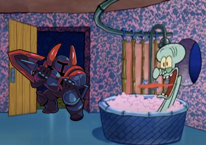 HouseSquids's tweet photo. Black Knight drops by Squidward's House: https://t.co/Wp2NA3dtWP