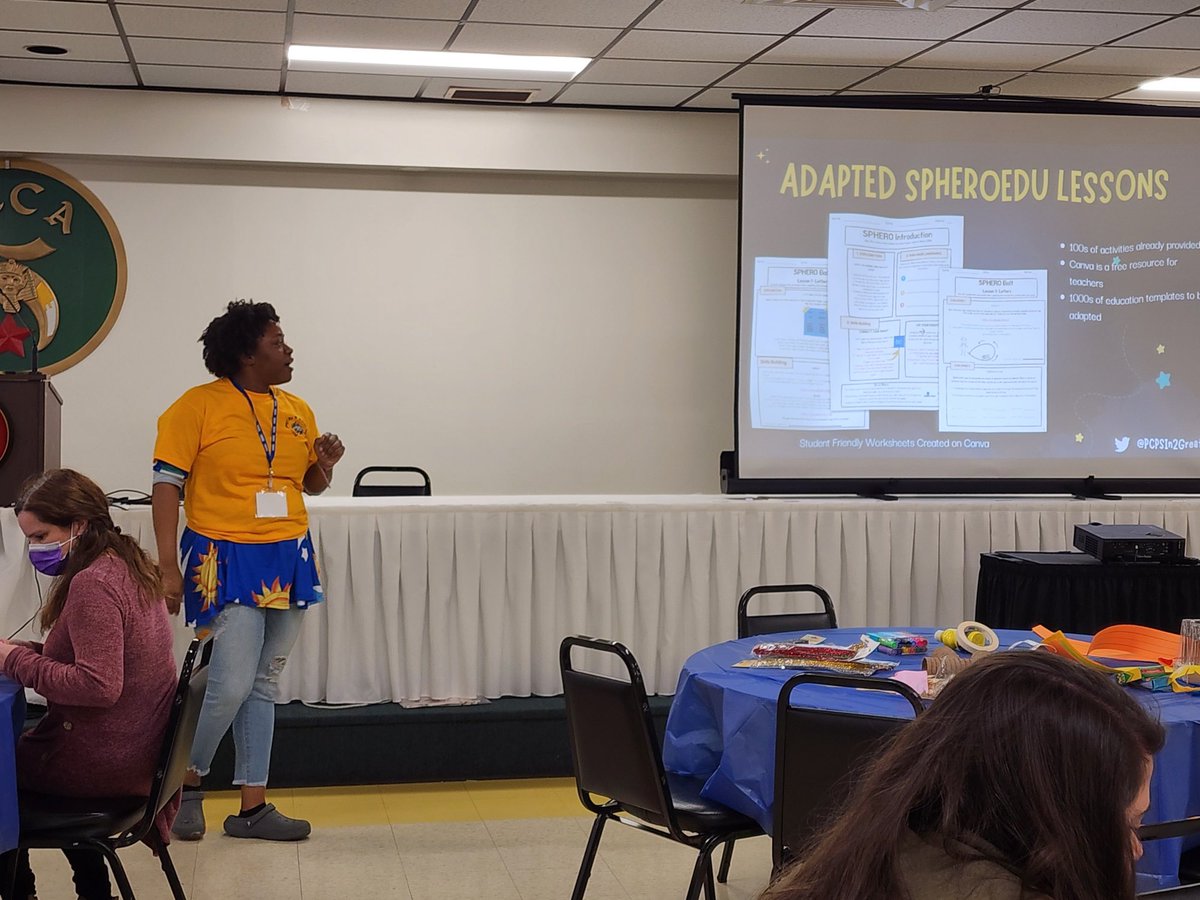 MsPDoYouLoveMe's tweet image. Guess who presented at their first in person conference today! It was me! From identifying homophones to building space stations to drawing astronauts with paint 👩🏽‍🚀🚀we had a great time exploring how to use Sphero Bolts in different content areas. @PCPSIn2GreatTec #EdTechRVA2023