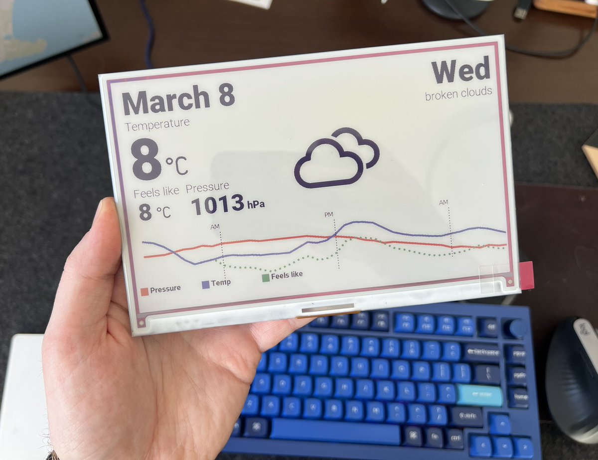 Got this 7” COLOR e-ink display and it’s so rad, I have so many ideas for how these could be useful around the house 🤓