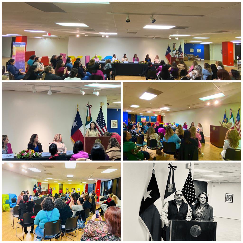 ConsulMexDal's tweet photo. Agradecemos de 💚🧡💜 a todas las mujeres que nos acompañan esta tarde/noche @ConsulMexDal en el evento de conmemoración, de empoderamiento, de integración en el marco del #DiaInternacionaDeLaMujer #8M #8M2023 #InternationalWomansDay https://t.co/QIlGyCeQsh