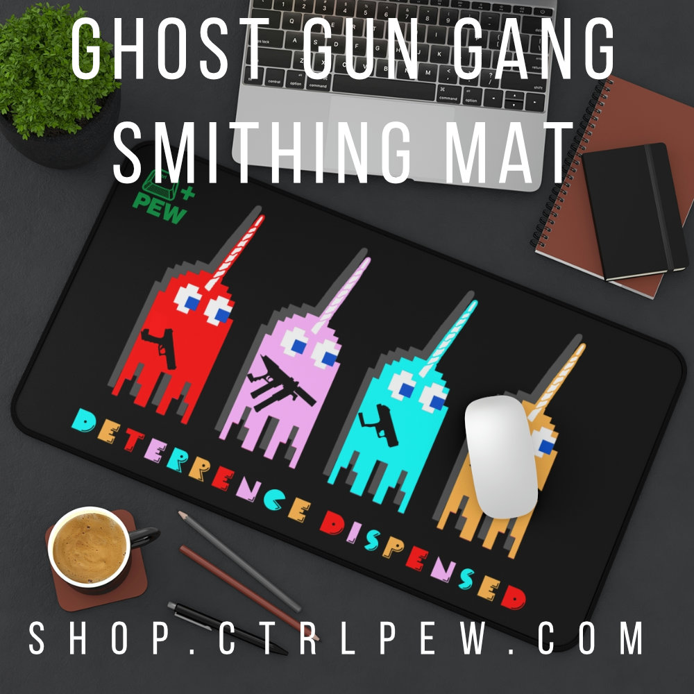 CtrlPew2's tweet image. Upgrade your gunsmithing game with the new Ghost Guns Gunsmithing Mat! Featuring a non-slip surface, durable construction, and a fun design of colorful ghosts carrying your favorite firearms, this mat is a must-have for any gun enthusiast. #GhostGuns #Gunsmithing #Tinkering