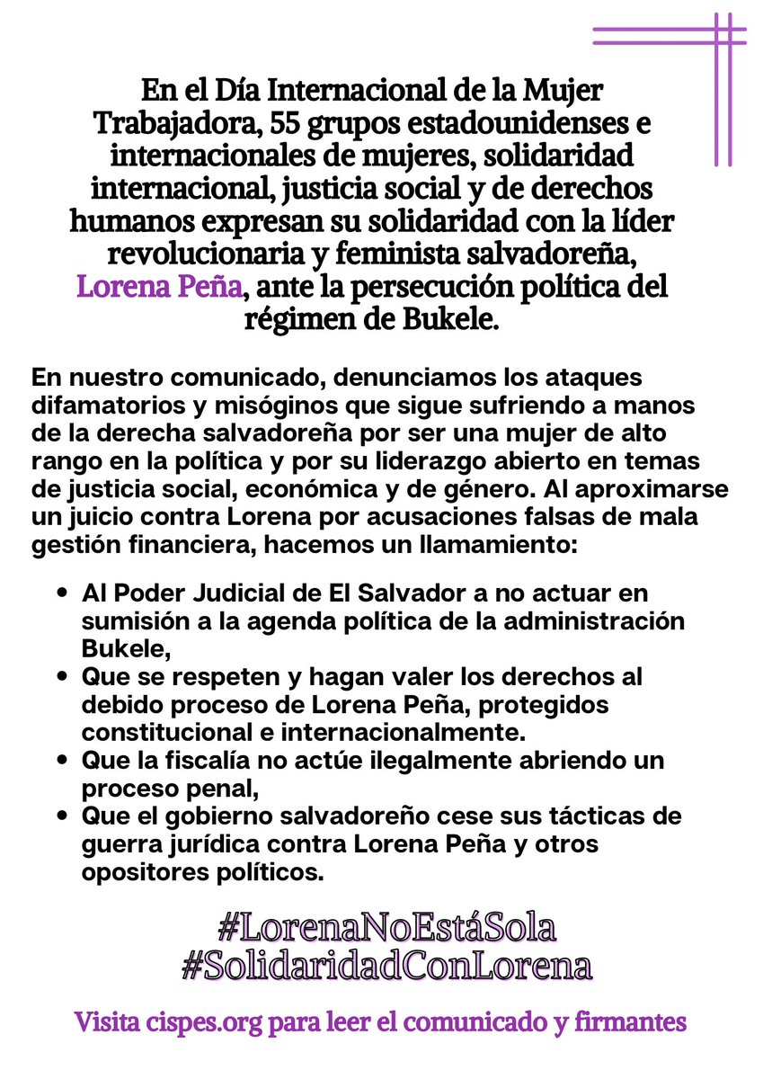 CISPES solidarity tweet media