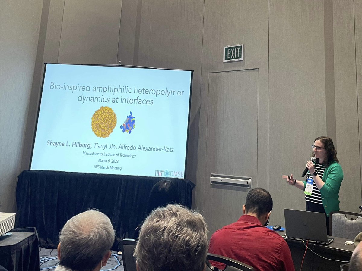 ShaynaHilburg's tweet photo. Exciting science-filled week! Presented work from my PhD @mit_dmse with @HerryJin and Alfredo Alexander-Katz, had a poster on my new Postdoc work with @lilopozzo #APSMarch … (1/2) https://t.co/cy321lQuT8